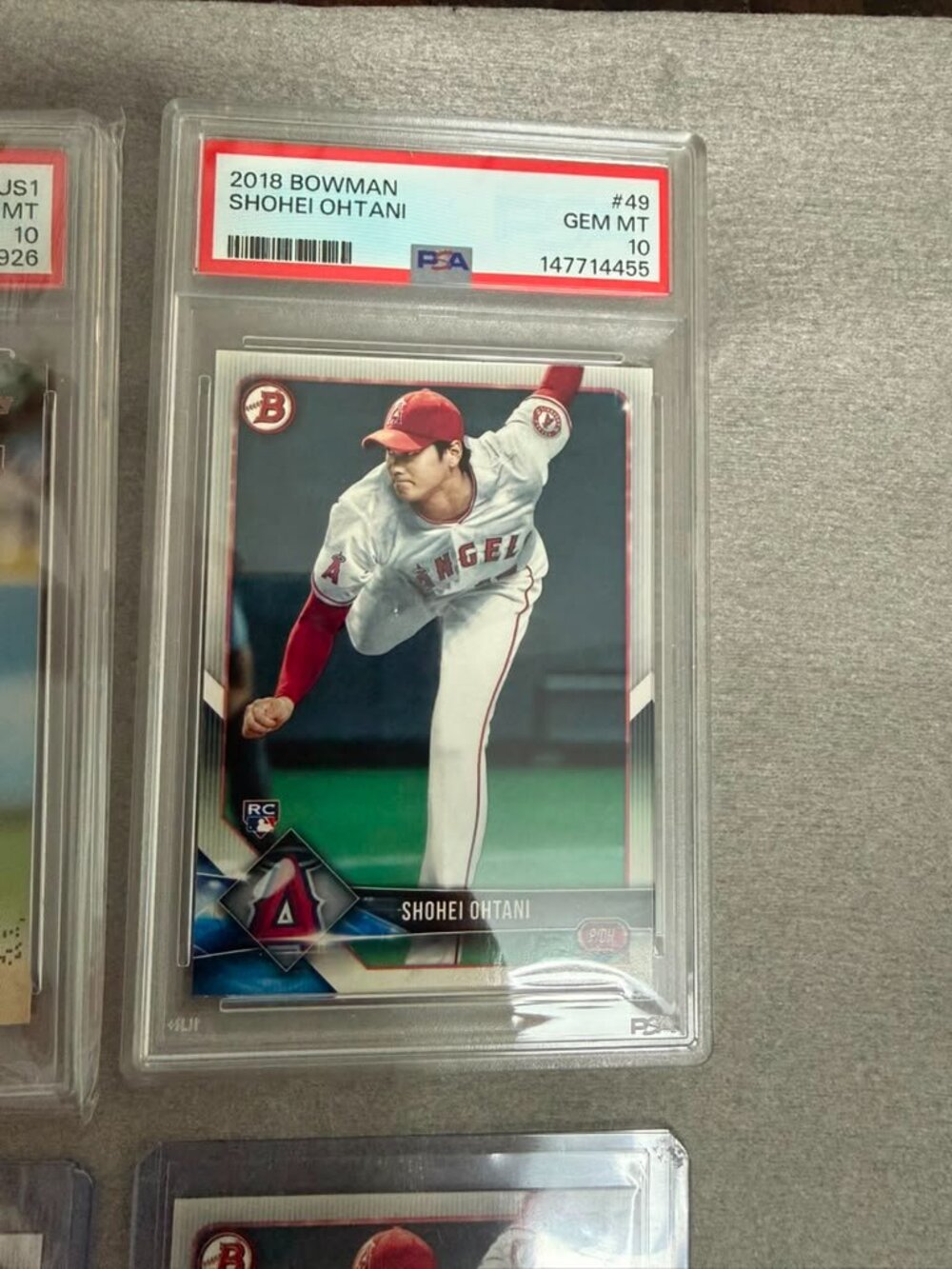 Shohei Ohtani 2018 Rookie Card Lot – Topps Update #US1 + Bowman #49 – PSA 10 - Picture 5 of 5